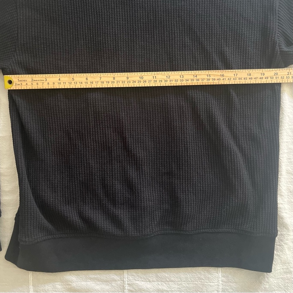 Zine Men's Black Waffle Knit Full-Zip Hoodie Large - Picture 5 of 8